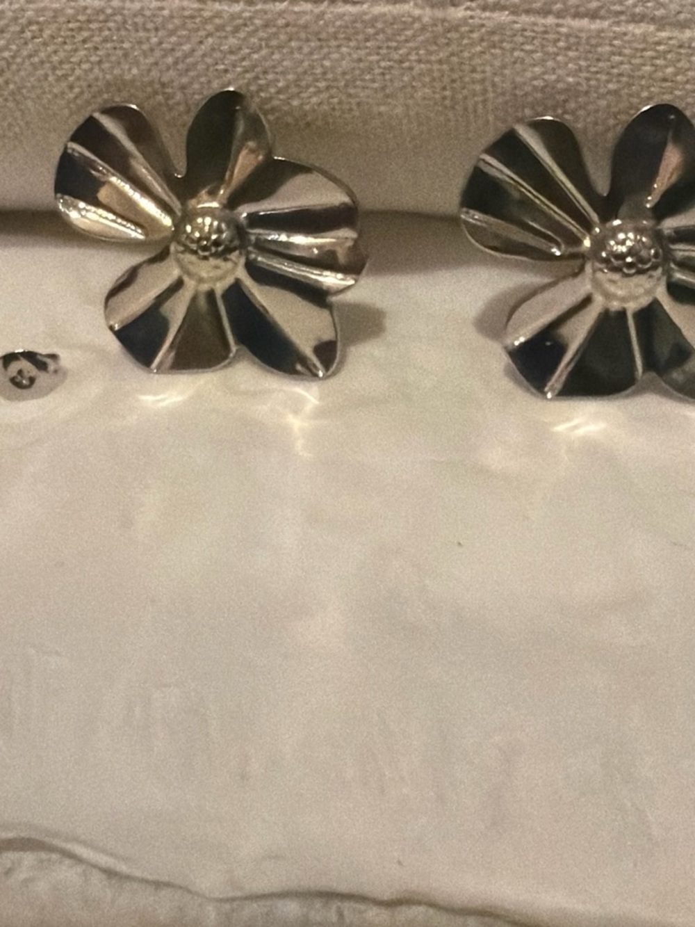 Stainless steel Flower Stud Earrings - Silver Floral Earrings